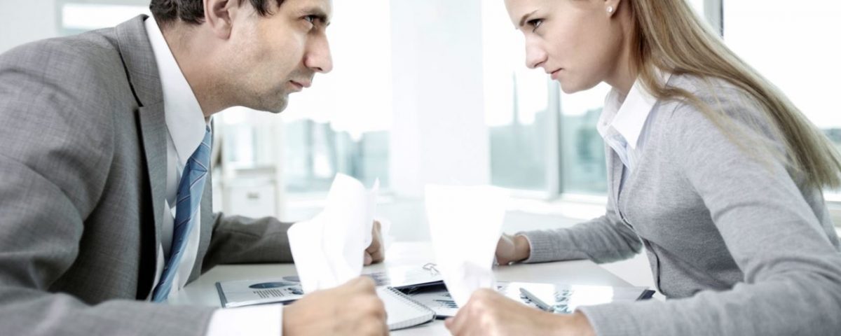 Angry people in a meeting