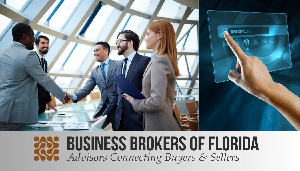 People shaking hands and a logo for  Business Brokers of Florida