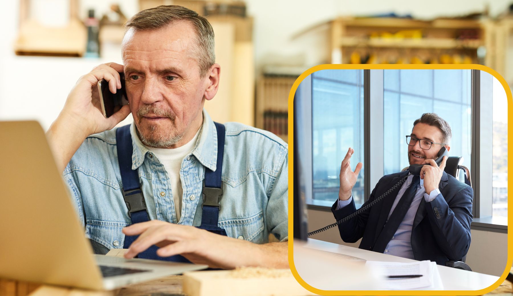 Business owner receiving a call