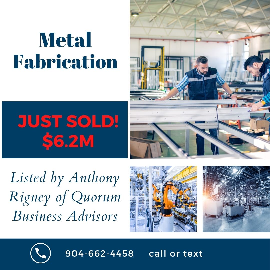 Featured image for “Just Sold – Metal Fabrication $6.2M”